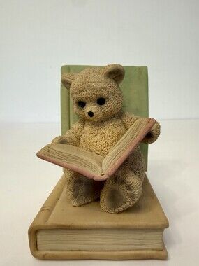 Vintage 1992 Teddy Bear Bookend Resin Figurine “Beary Good Friends” Teddies